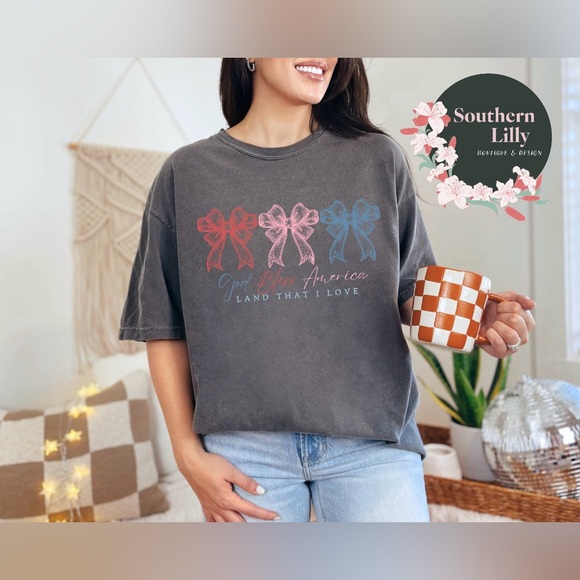 God Bless America Land That I Love Comfort Colors T-Shirt - Picture 1 of 1